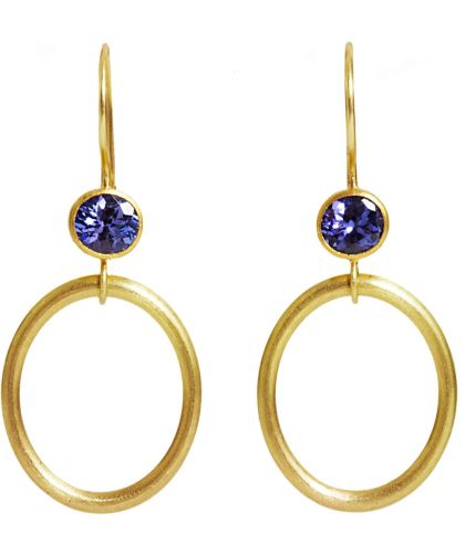 Tanzanite Jump Through Hoops Earrings 