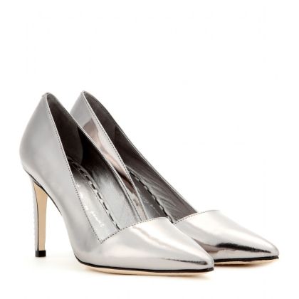 Dina metallic-leather pumps