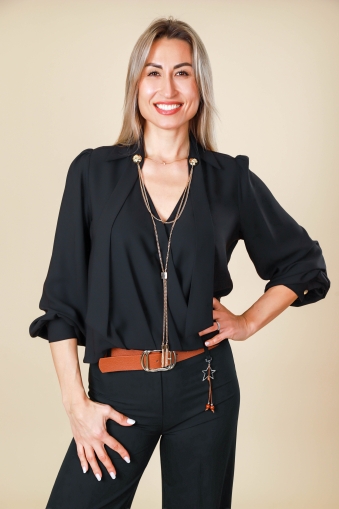Елегантна  черна риза 