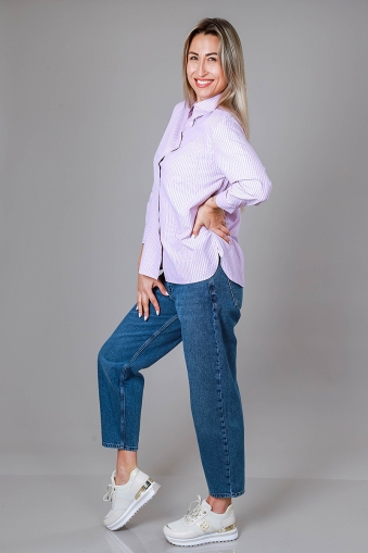 Тъмносини Mom Fit дънки