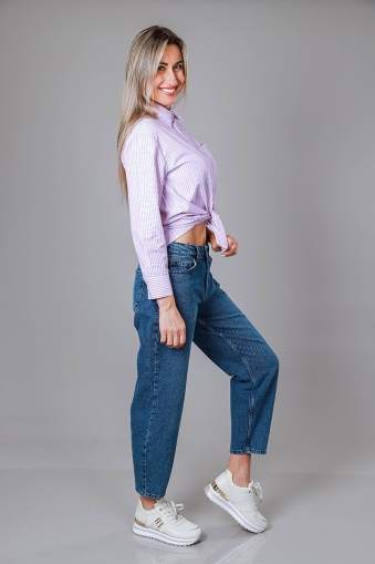 Тъмносини Mom Fit дънки
