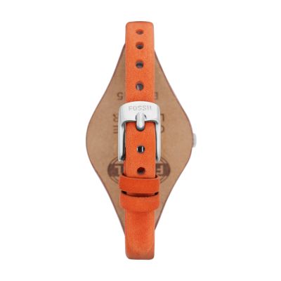  Georgia Three Hand Leather Watch - Orange 