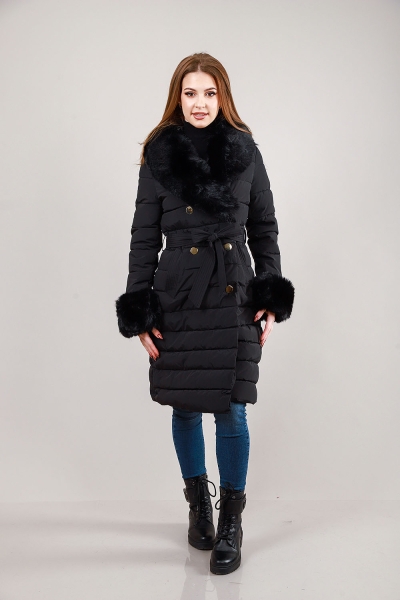 Зимно дамско яке в черно