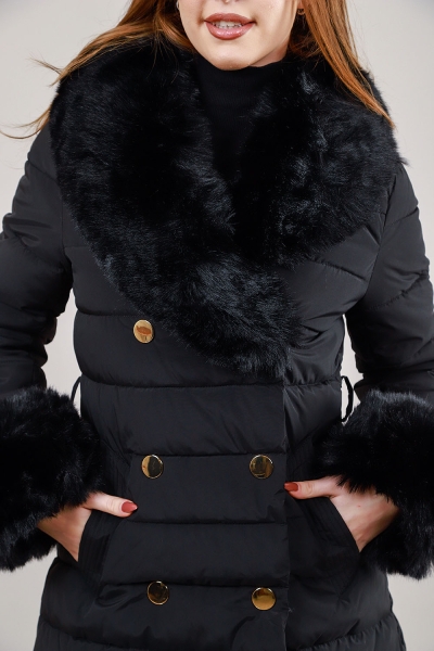 Зимно дамско яке в черно