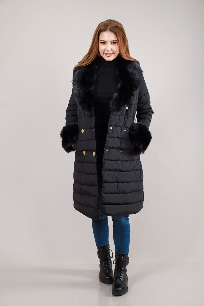 Зимно дамско яке в черно